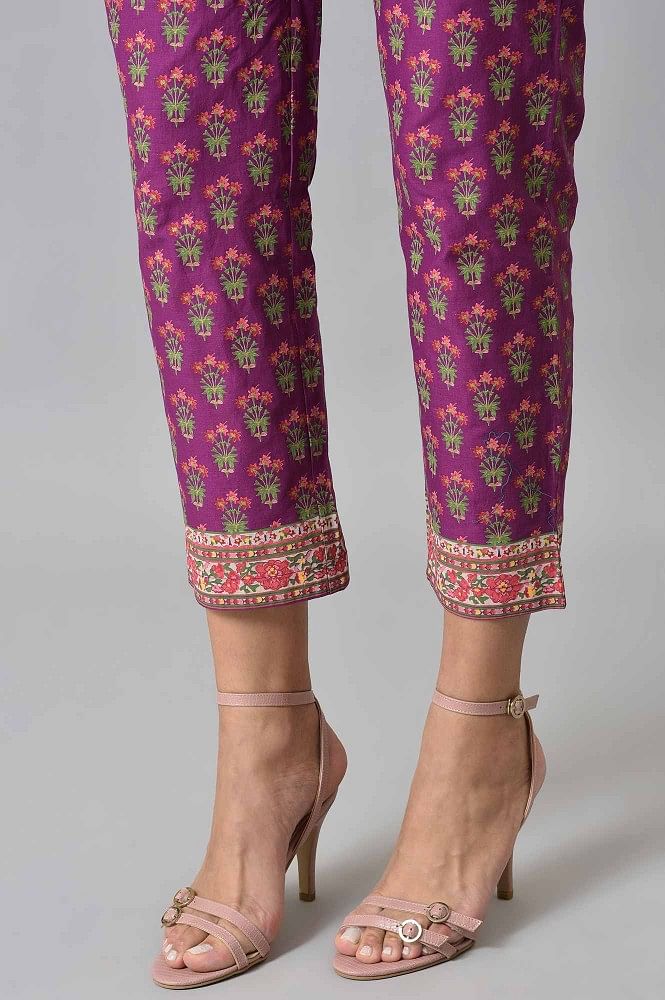 Purple High Rise Knitted Pants